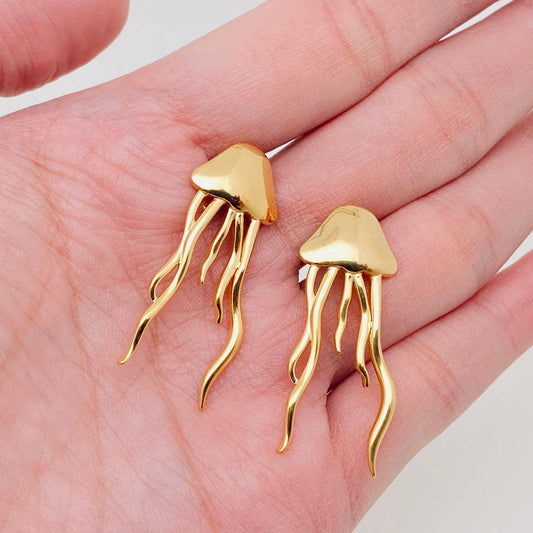 Jellyfish Earrings - 18K Gold Plated Stainless Steel