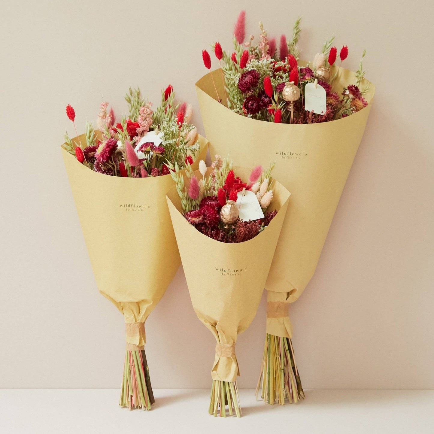 Dried Flowers - Field bouquet - Red Allure: Small