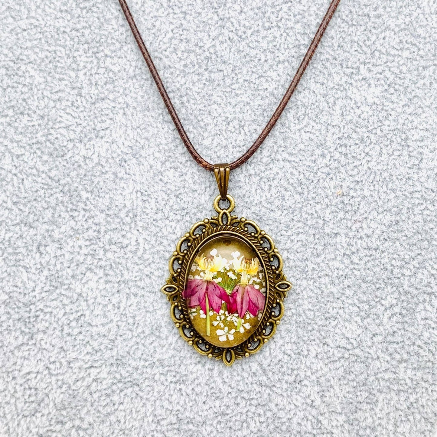 Palace Style Dried Flowers Floral Vintage Charm Necklace