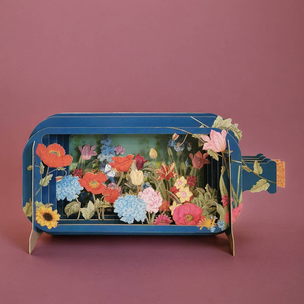 Flower Message in a Bottle Pop Up Everyday Greeting Card