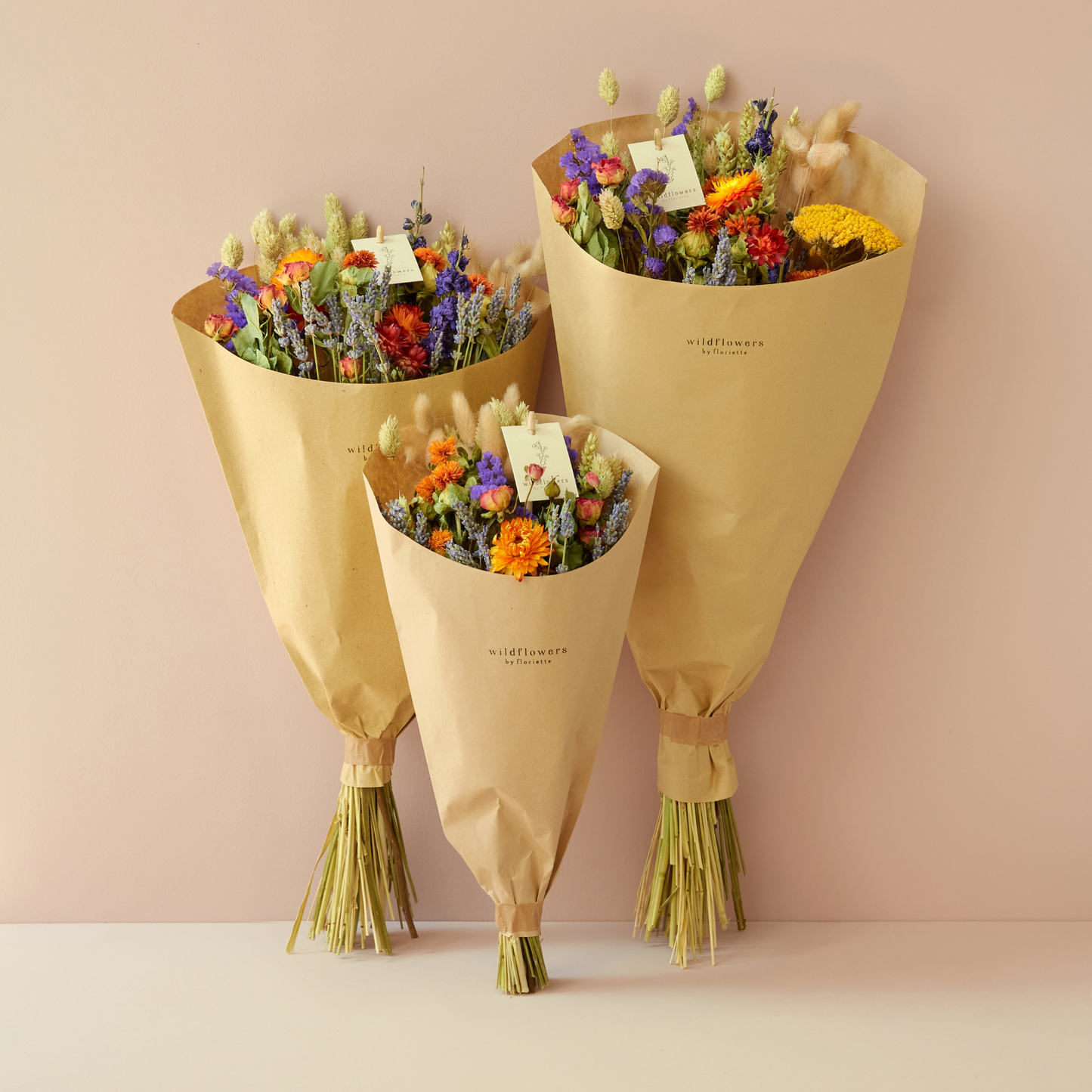 Dried Flowers - Field Bouquet - Orange: Small