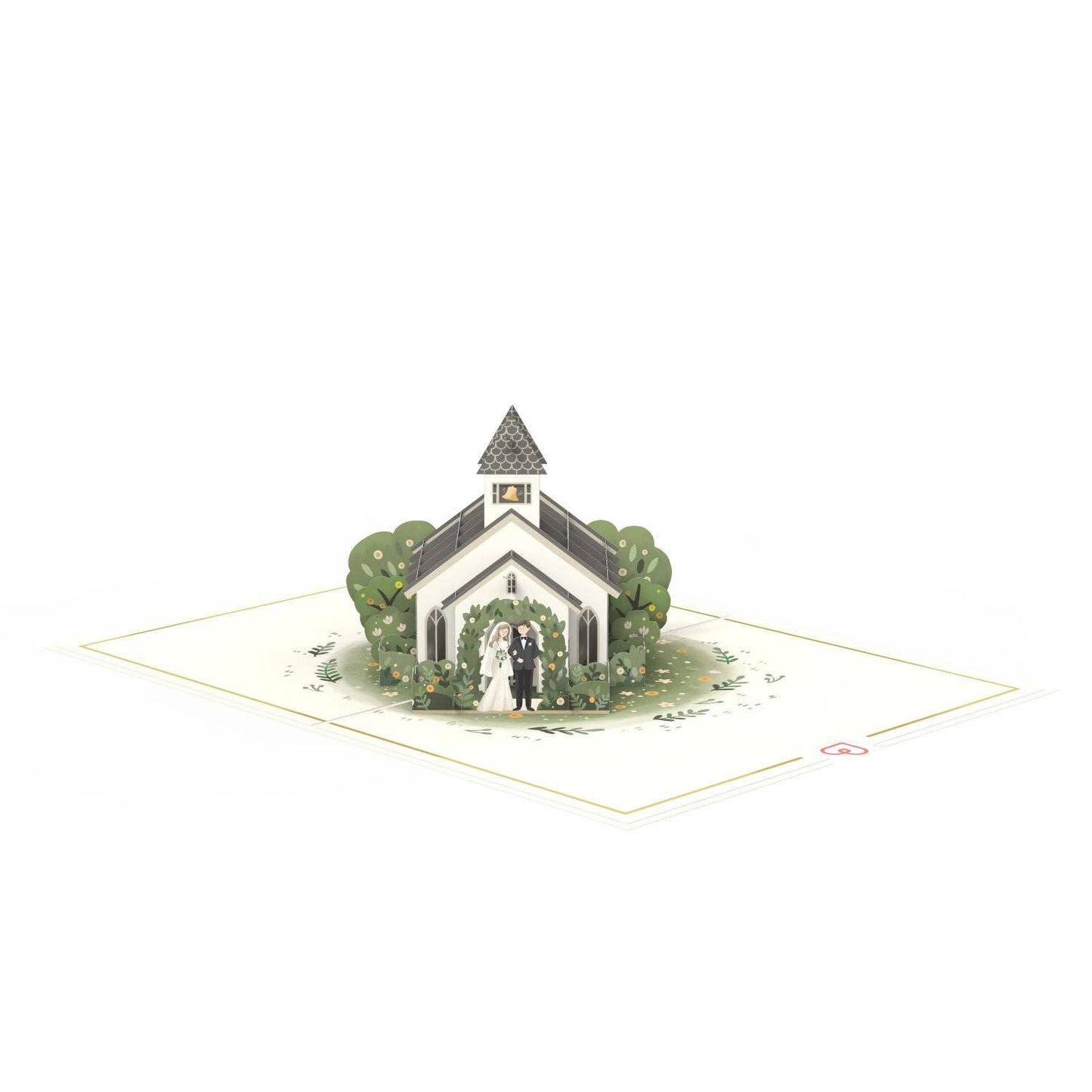 Wedding chapel pop-up card | 3D wedding card, greeting card