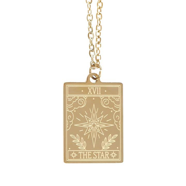 The Star Vintage Tarot Card Necklace on Greeting Card