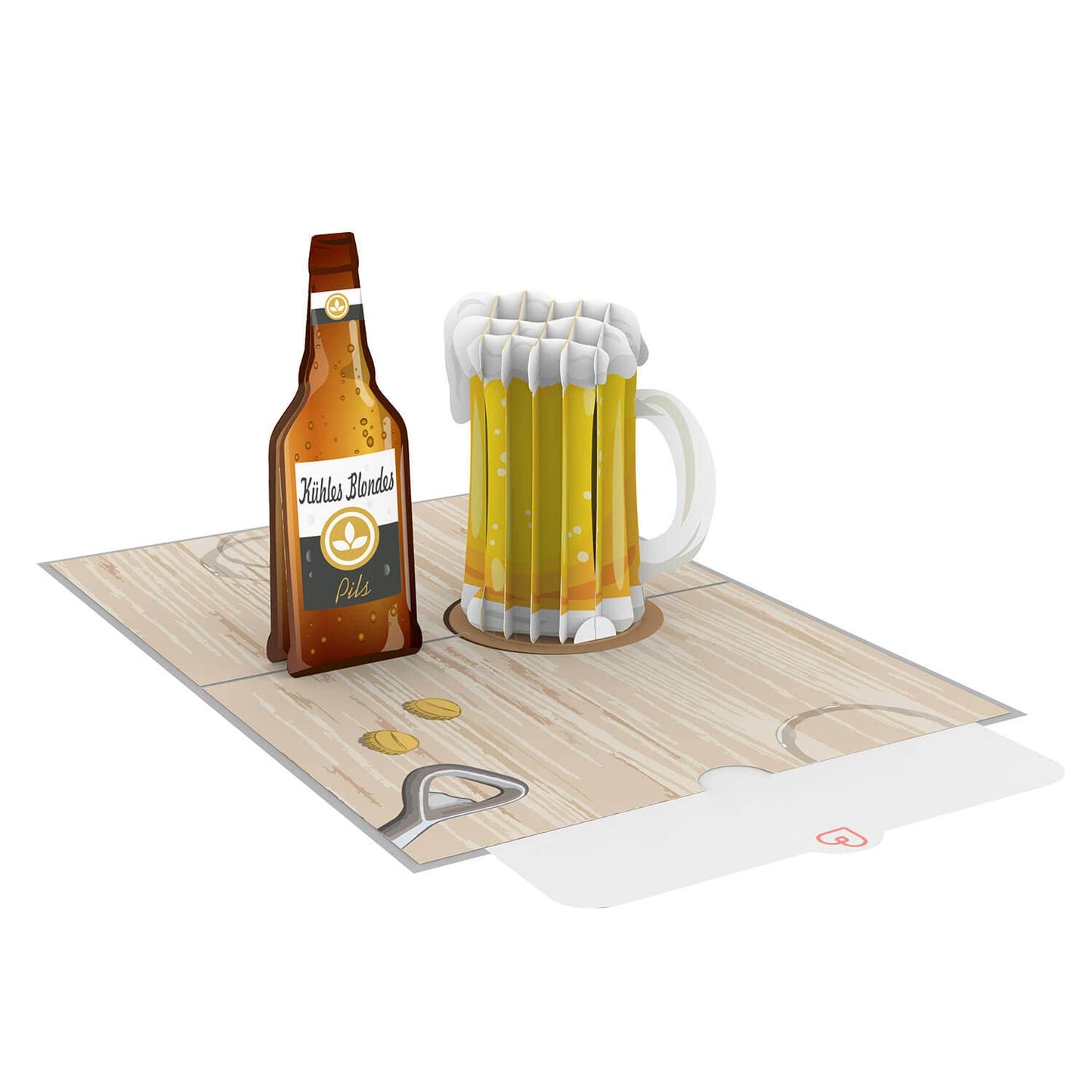 Beer pop-up card | 3D birthday card for men
