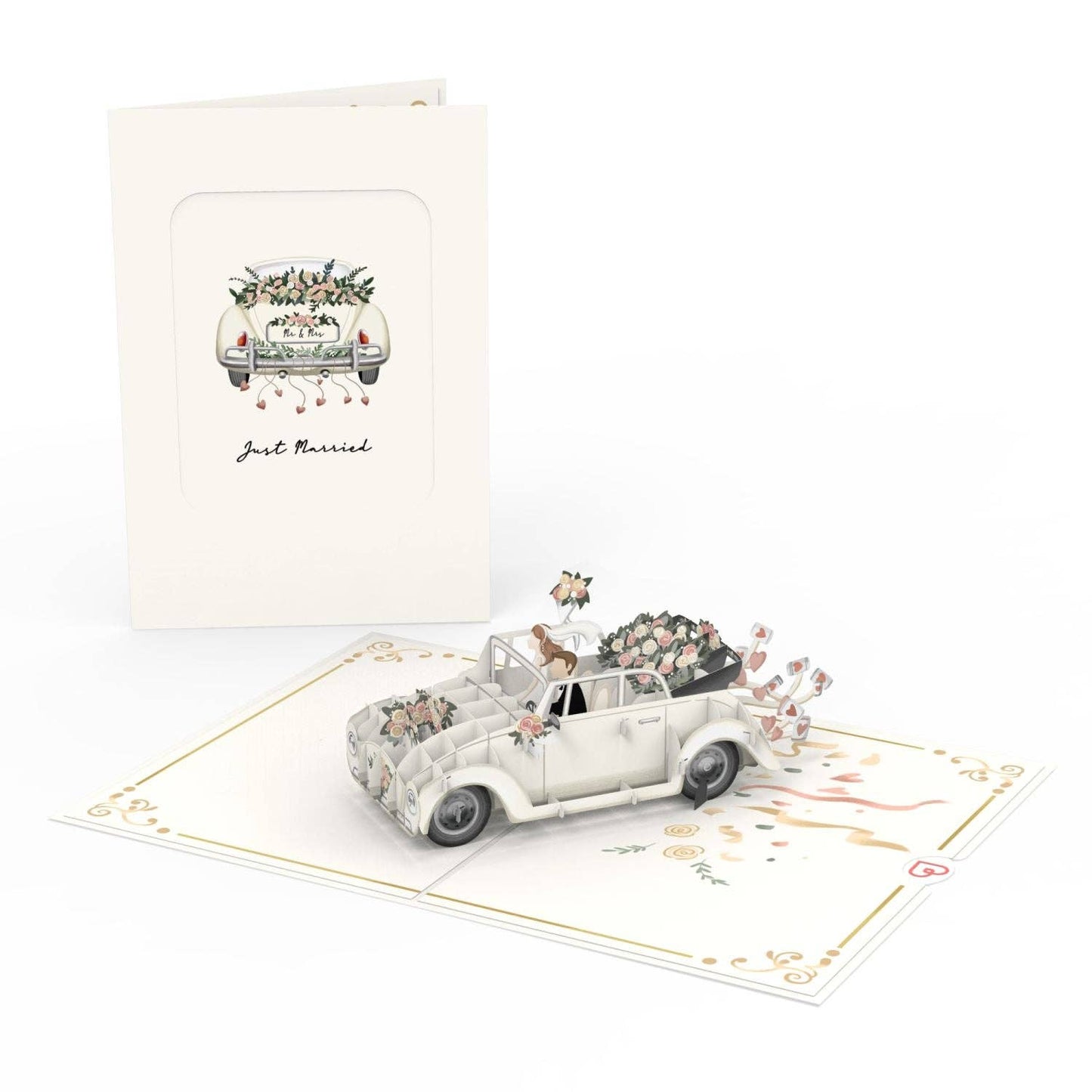 Wedding car pop-up card | 3D wedding card, greeting card