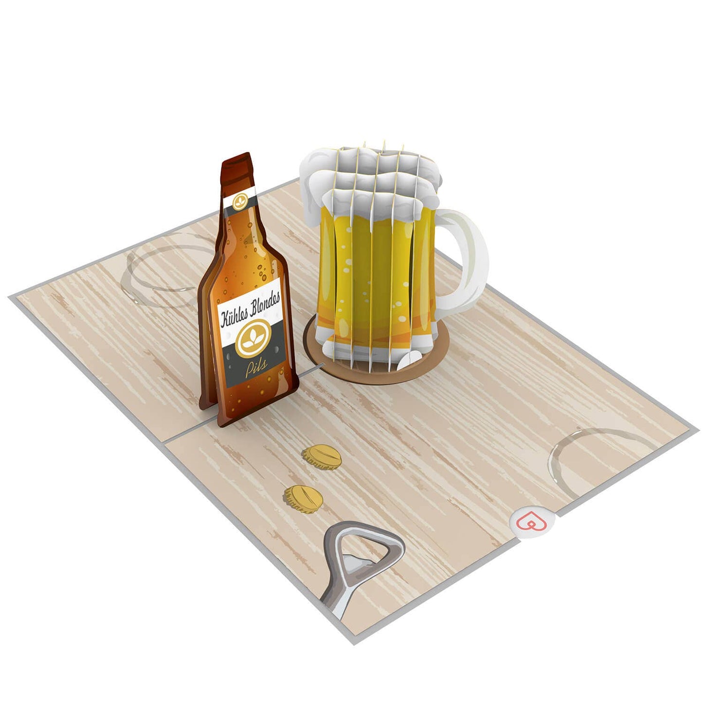 Beer pop-up card | 3D birthday card for men