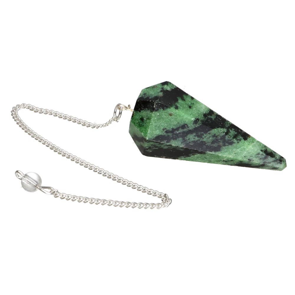 Faceted Ruby Fuchsite Pendulum (FAC64)