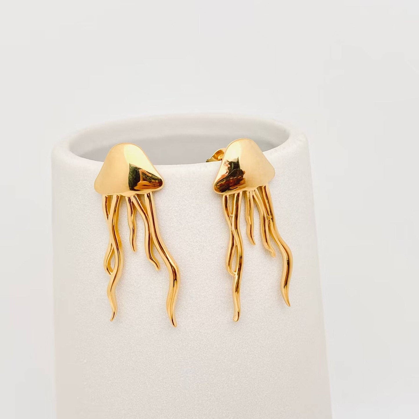 Jellyfish Earrings - 18K Gold Plated Stainless Steel
