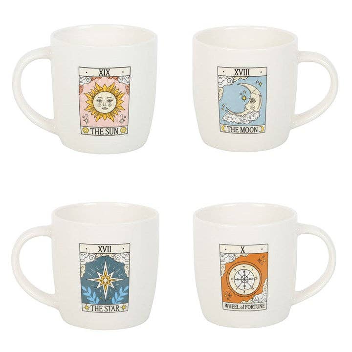 Set of 4 Vintage Tarot Card Mugs