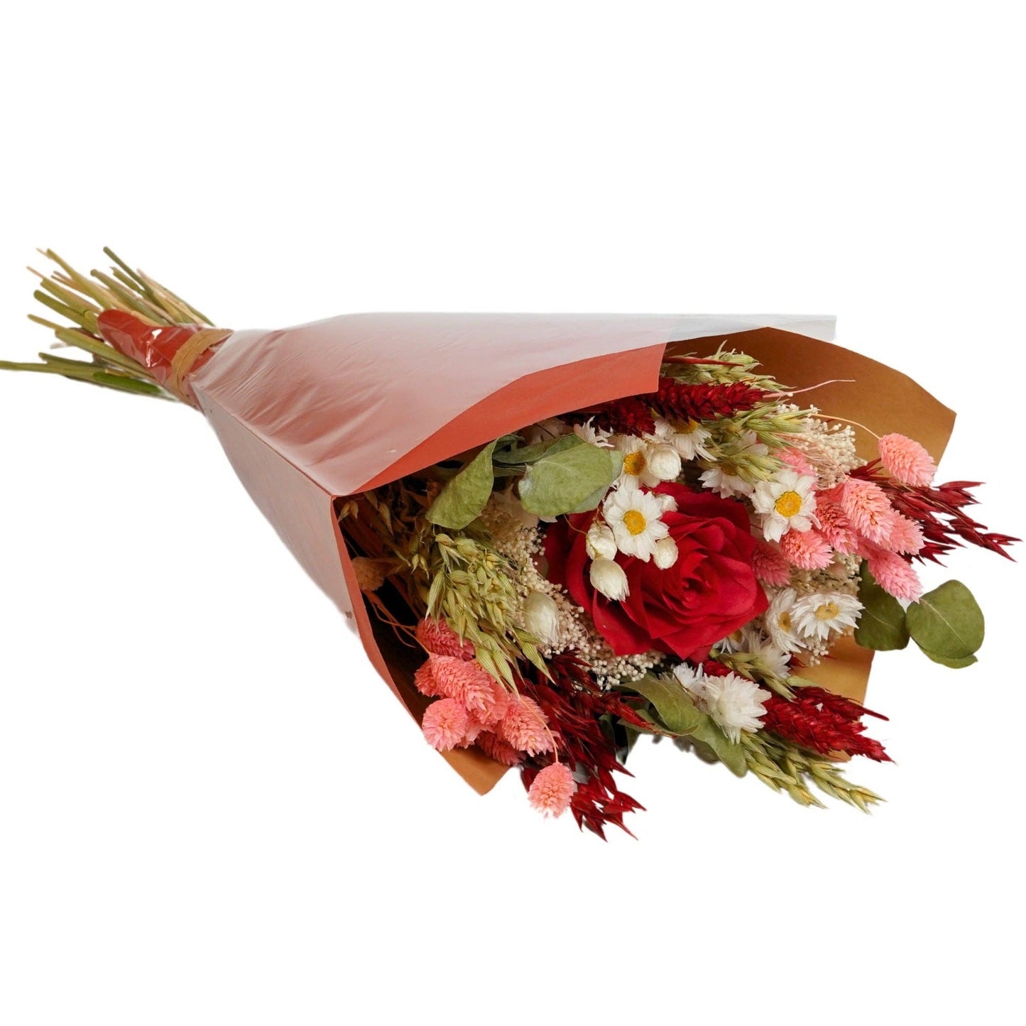 Romantic Dried Flowers Bouquet - Red Rose Artificial
