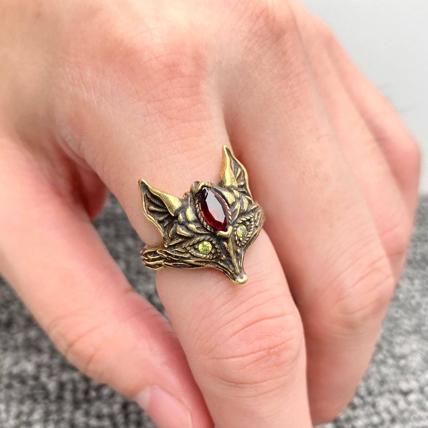 Vintage Bronze Fox Adjustable Ring