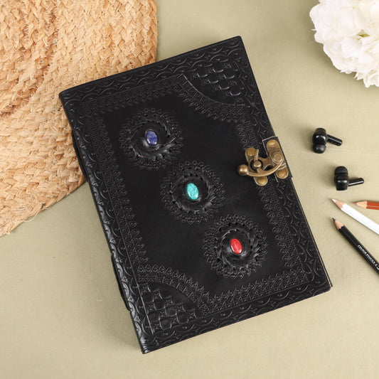 3 Precious Chakra Leather Journal Chakra Stones Meditation