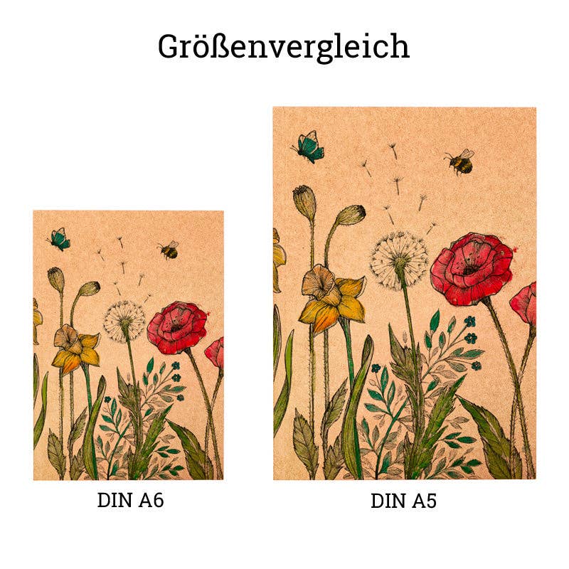 Notebook [recycled paper] - flower meadow: DIN A6