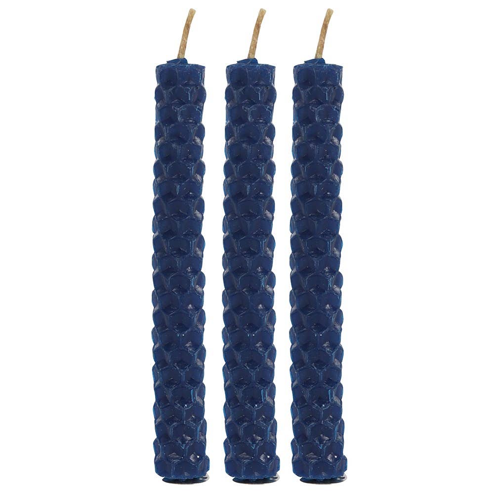 Set of 6 Blue Beeswax Magic Spell Candles