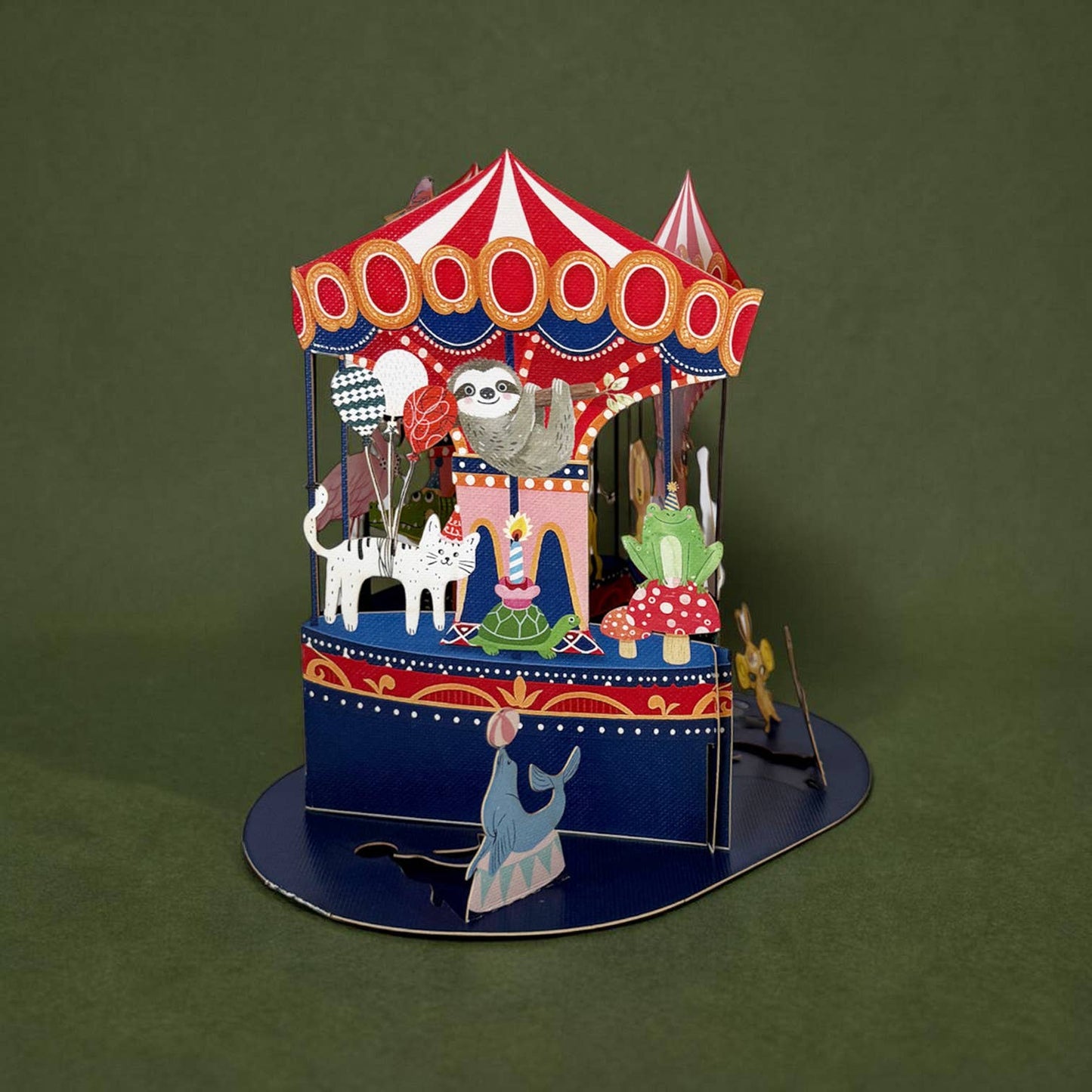 LTC012 — Carousel Animals Pop-Up Card