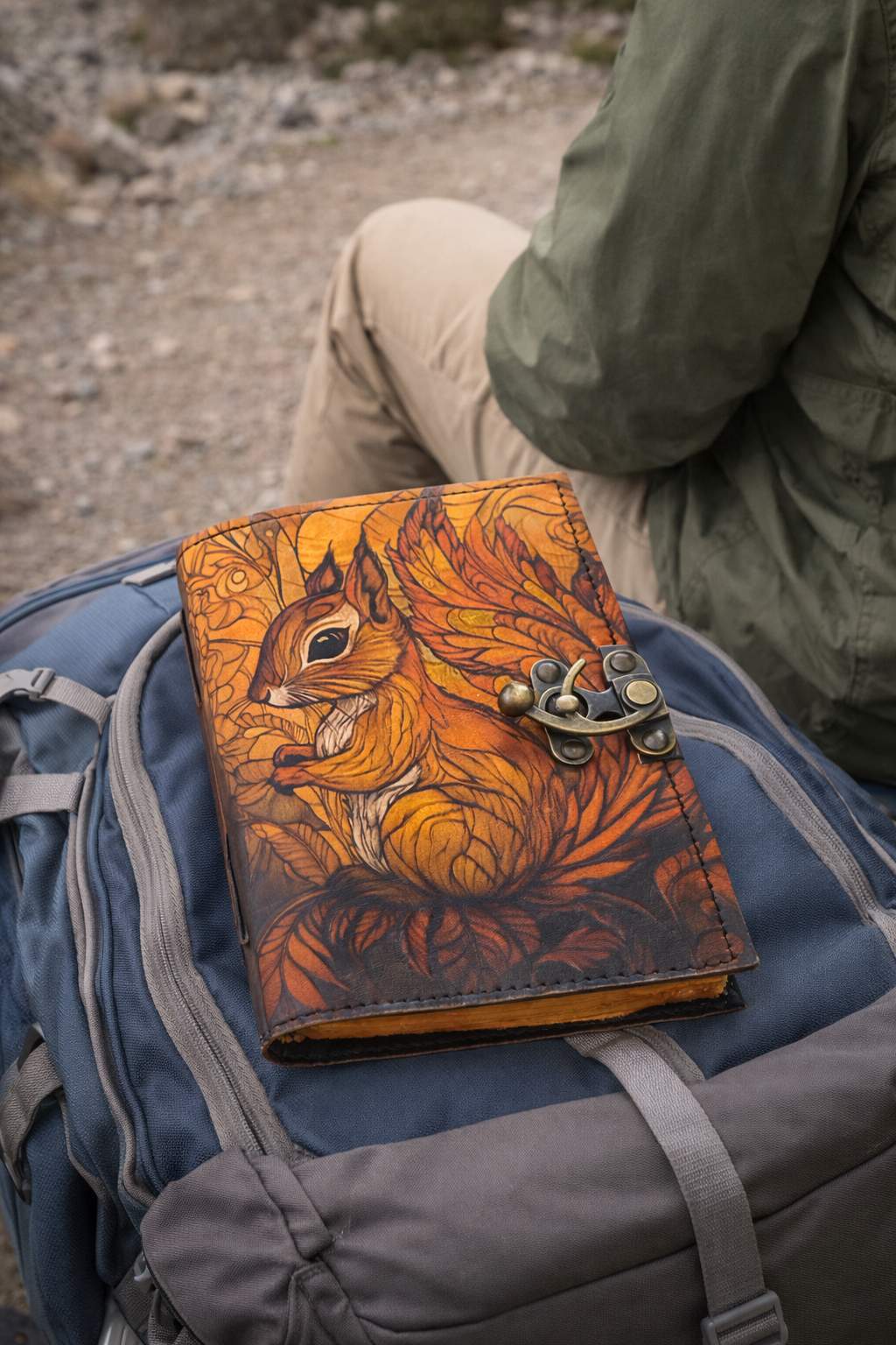 Leather Journal Gothic Notebook the Squirrel Grimoire Diary
