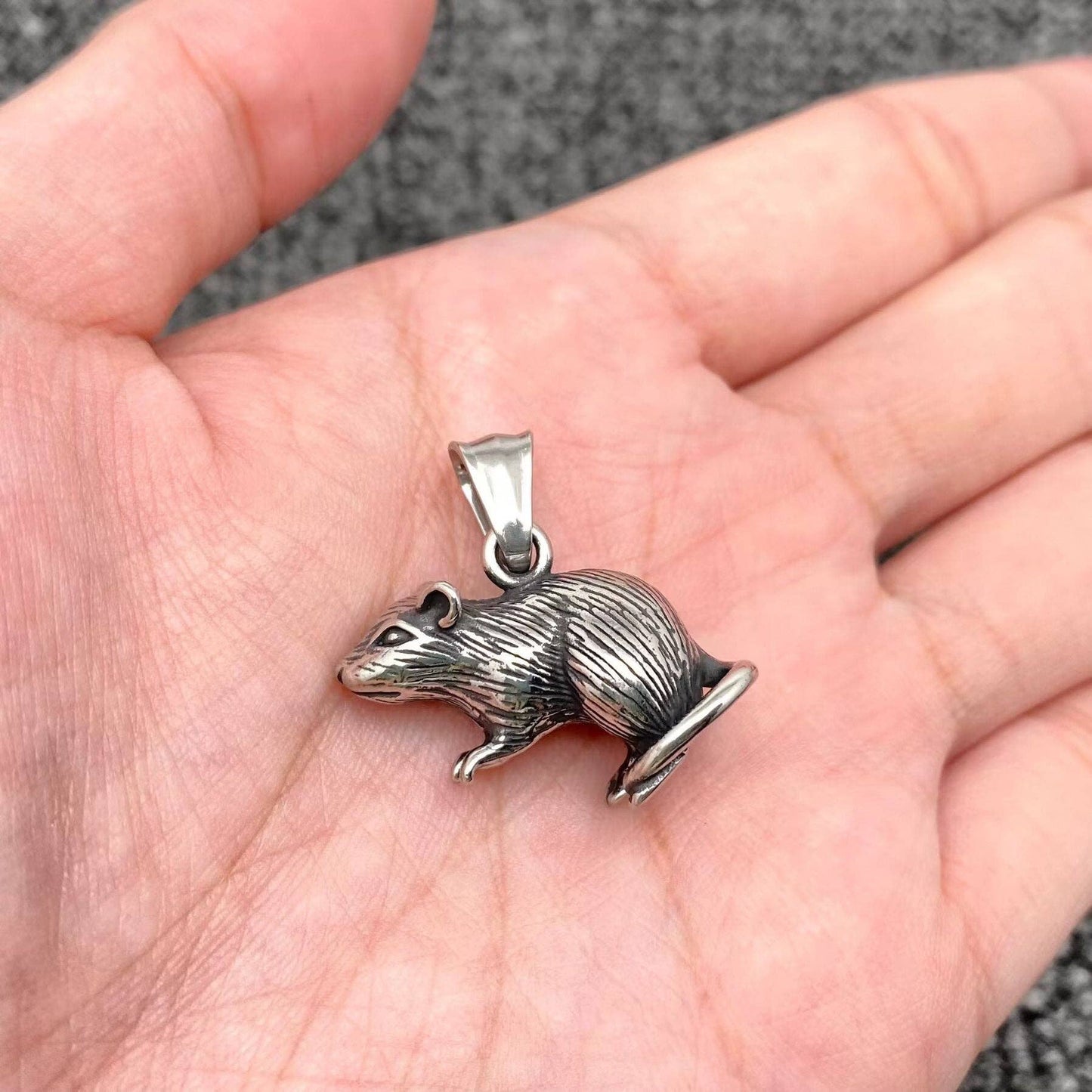 Stainless Steel Mouse Charm Pendant - MJ/MNP