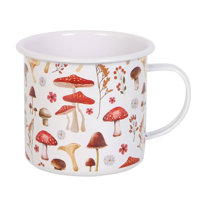 Mushroom Print Enamel Style Mug
