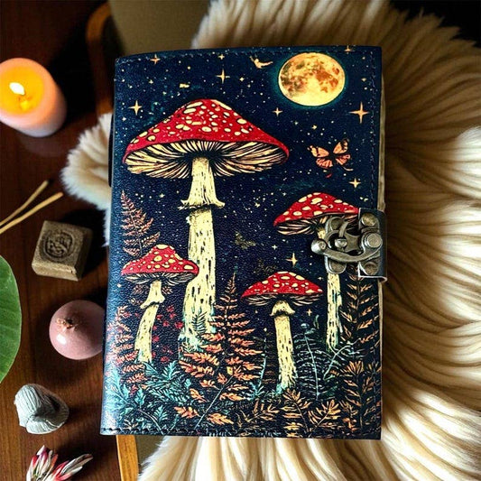 Leather Journal  Vintage Mushroom Handmade