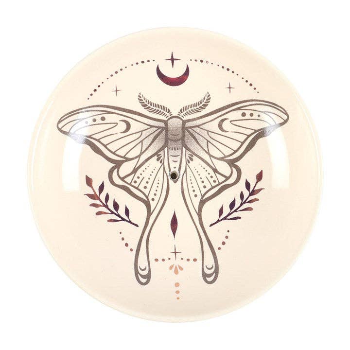 Luna Moth Ceramic Incense Stick Holder Plate
