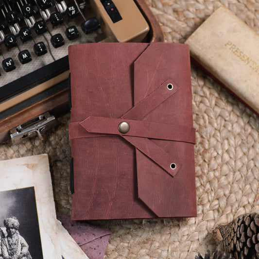 Leather journal diary with Unruled/Ruled page Travel journal: Unlined