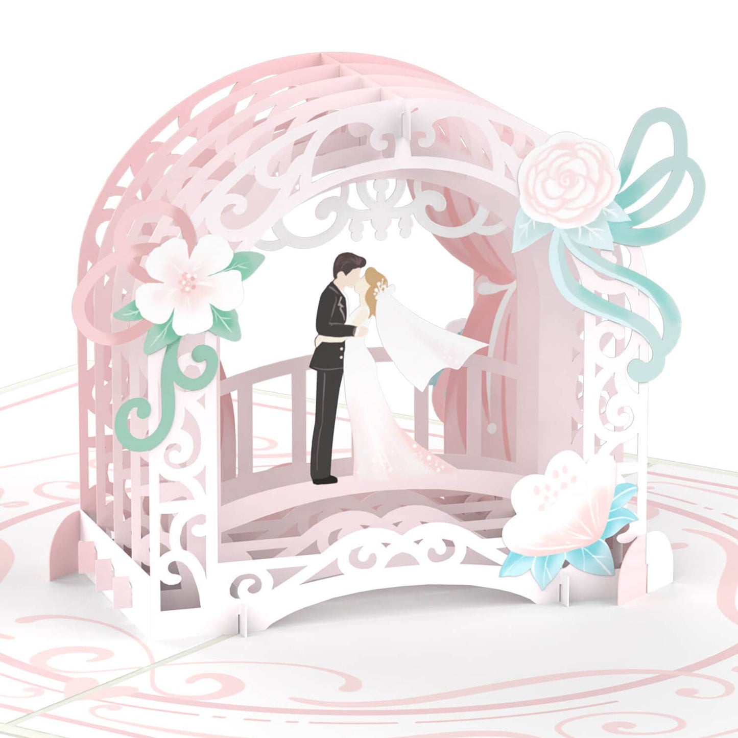 Bride and groom pop-up card | 3D wedding card, greeting card