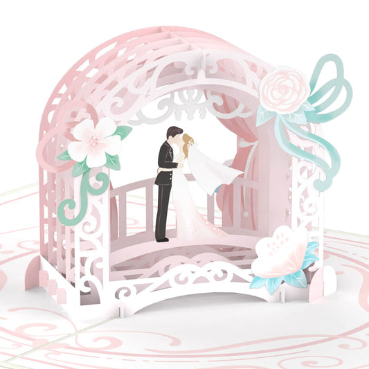 Bride and groom pop-up card | 3D wedding card, greeting card