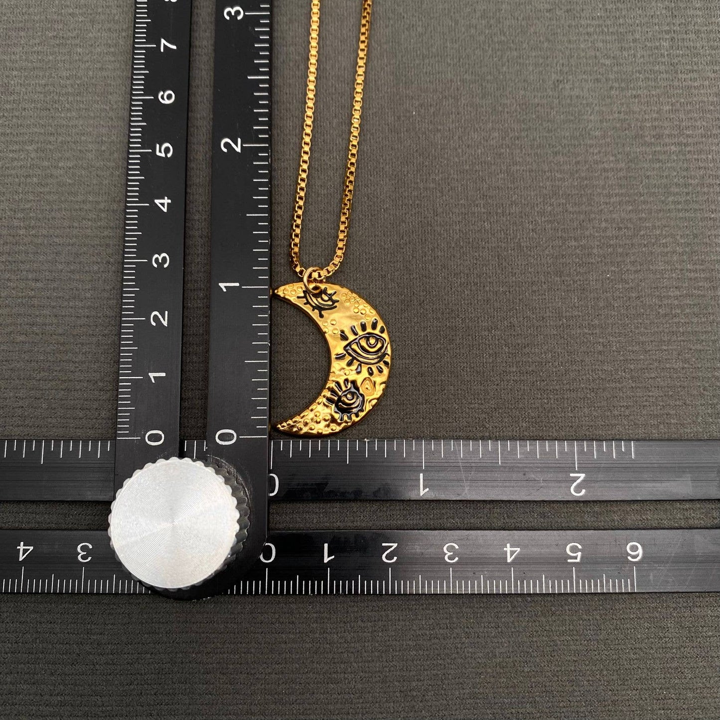 Eye Signet Moon 18K Gold Plated S.Steel Necklace - FGS/MS