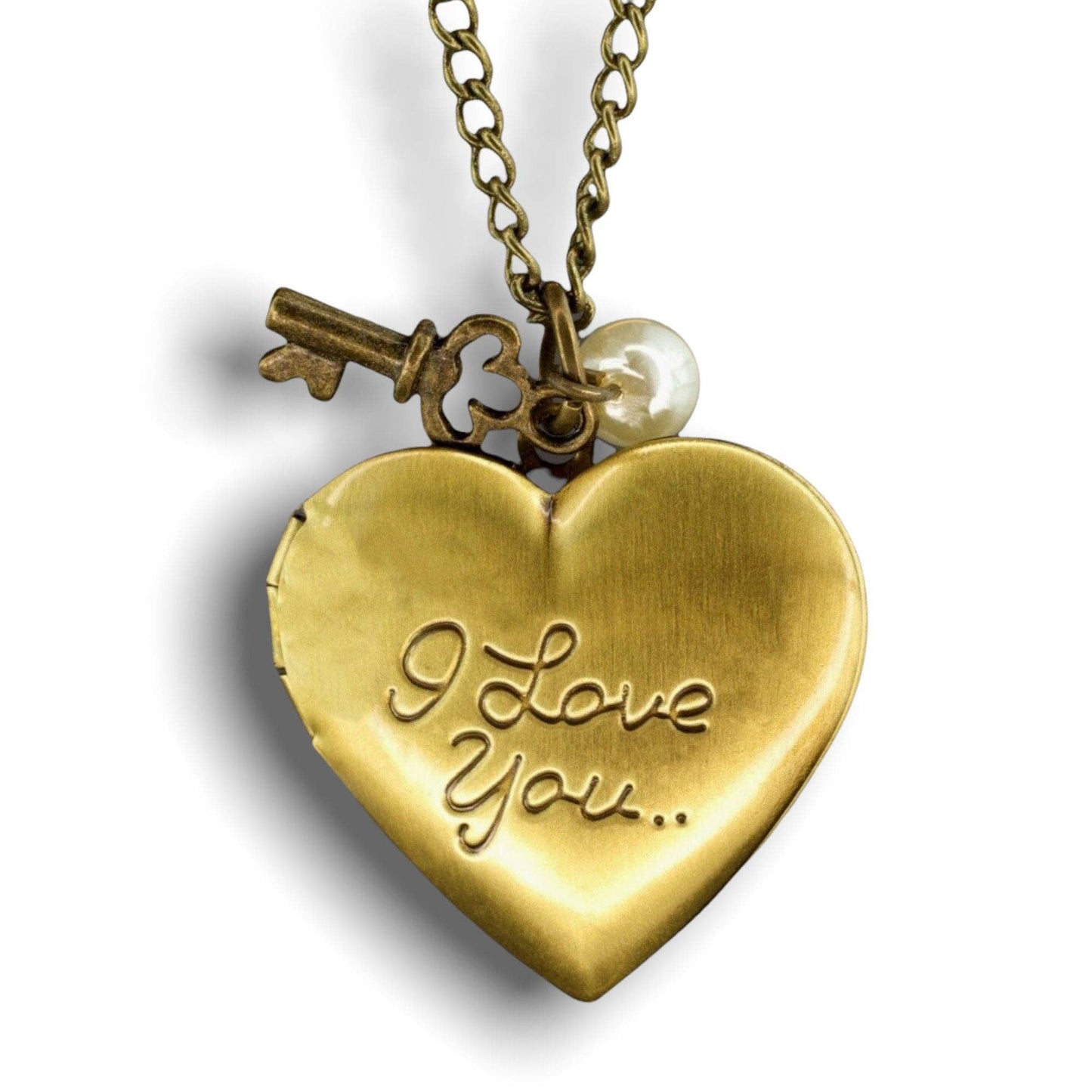 Personalised Heart Photo Medallion Key Pendant
