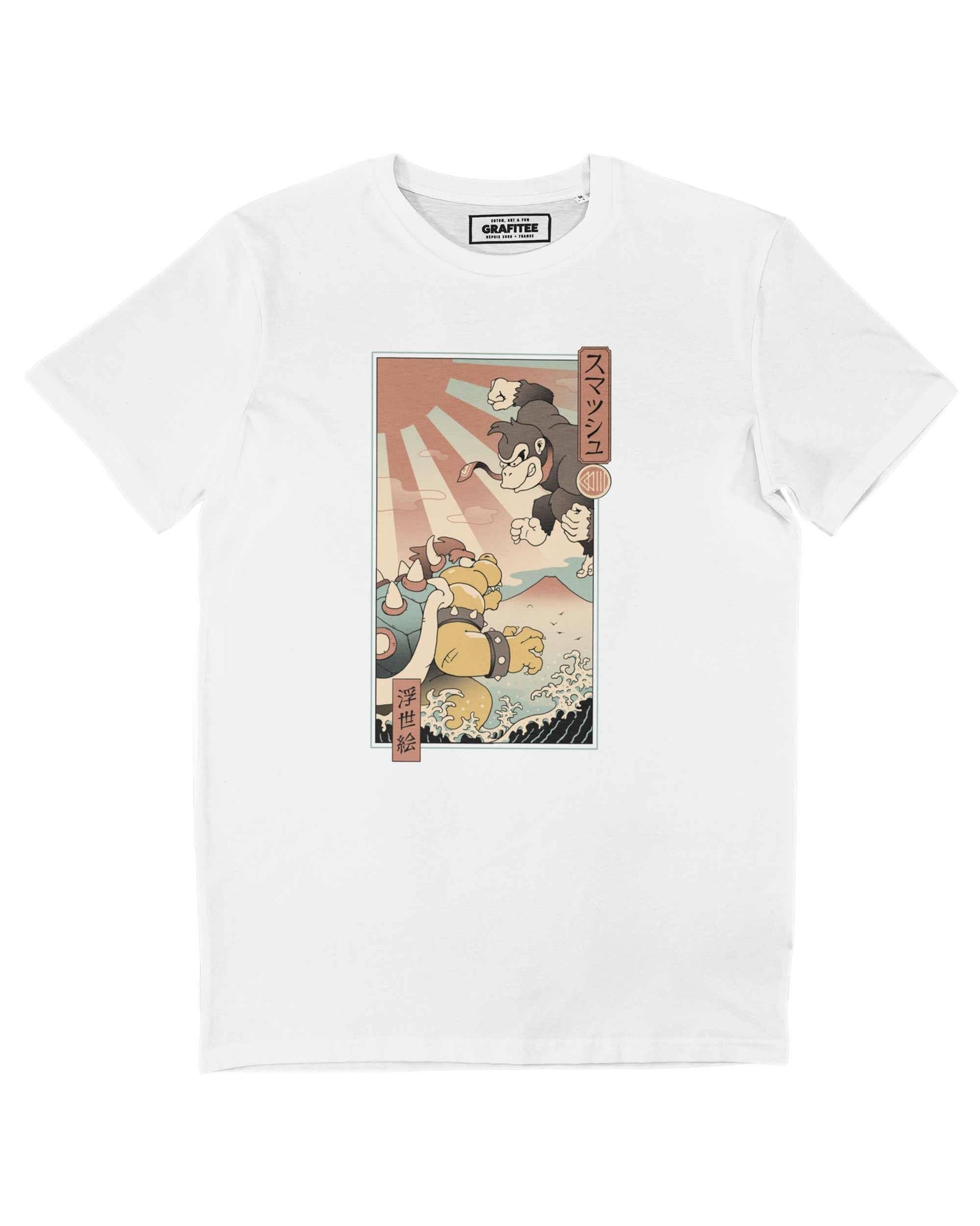 Kaiju Smash T-shirt - Japanese manga t-shirt: White / XL