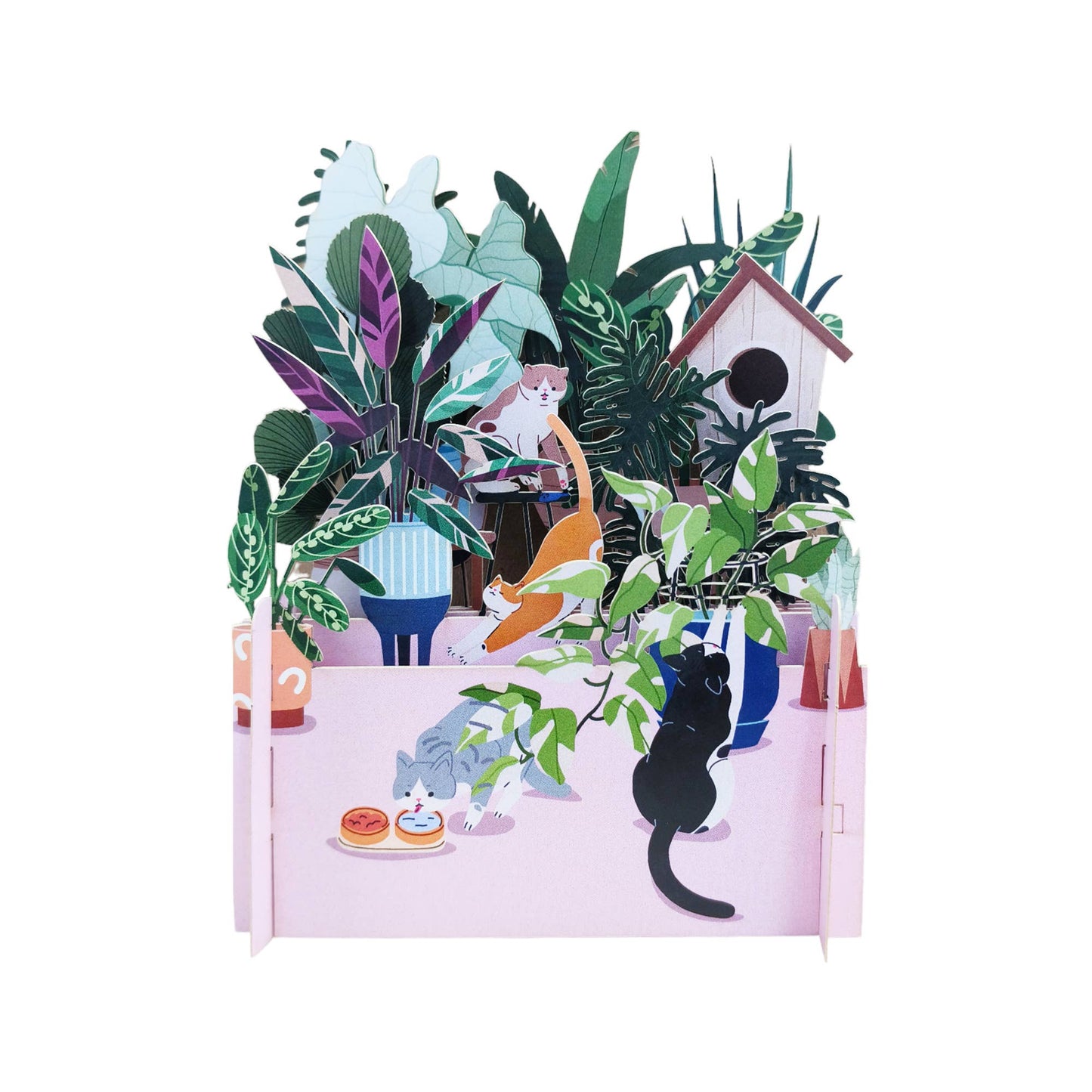 Miniature World pop up card -Cats