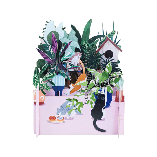 Miniature World pop up card -Cats