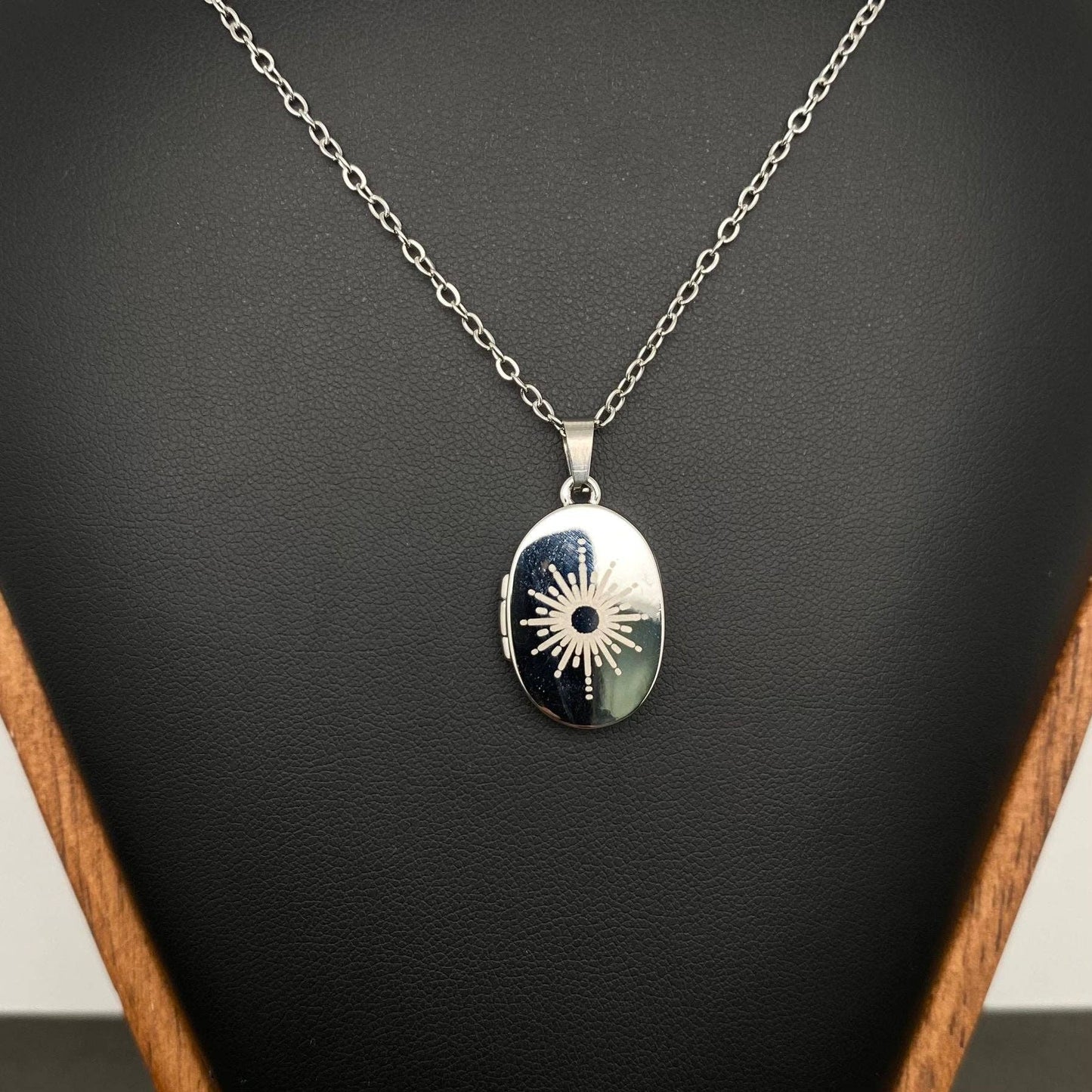Sun & Moon & Star Locket 18K Gold Plated Charm Necklaces -MS