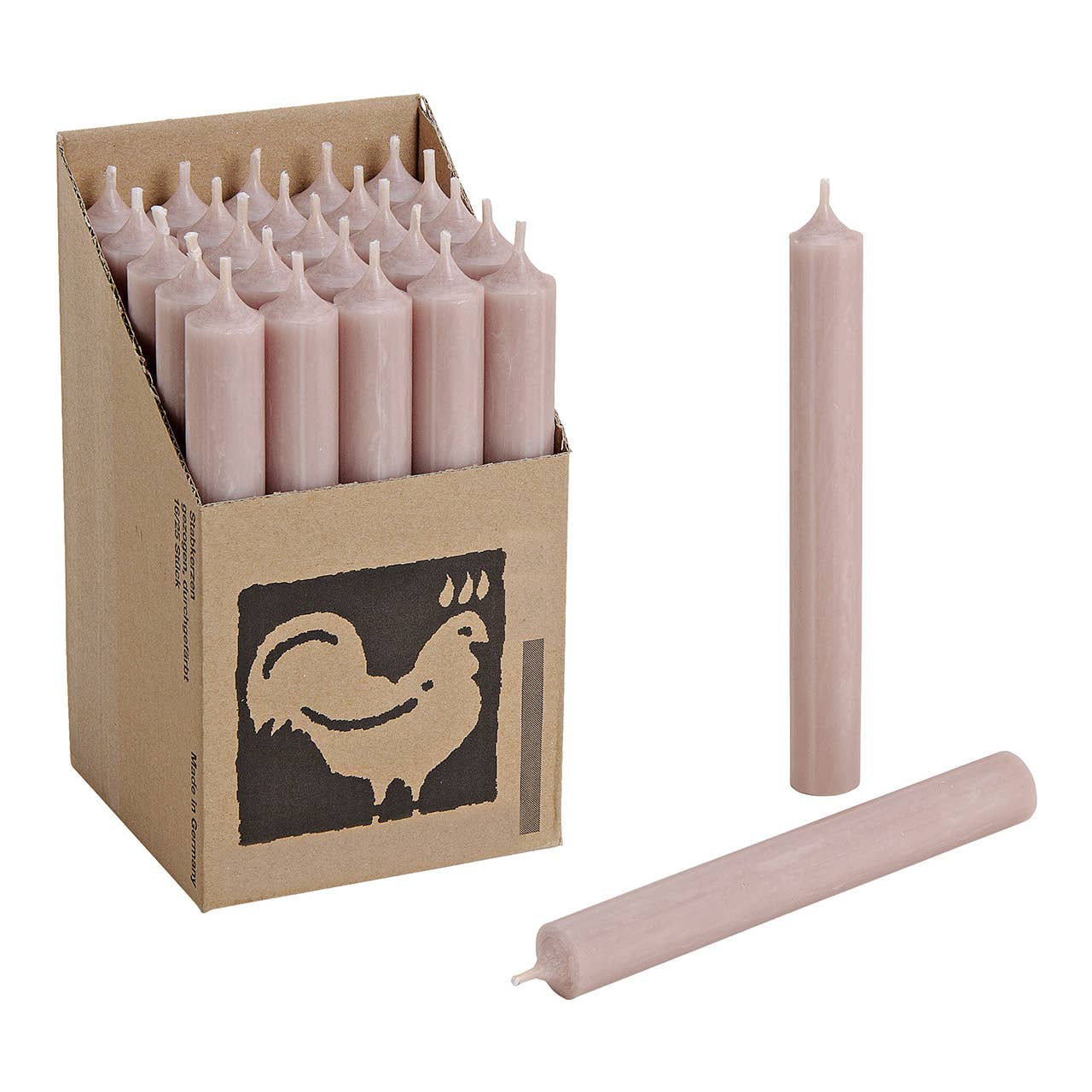Taper candle taupe solid-colored Ø 2x18 cm burning time approx. 8 hours.